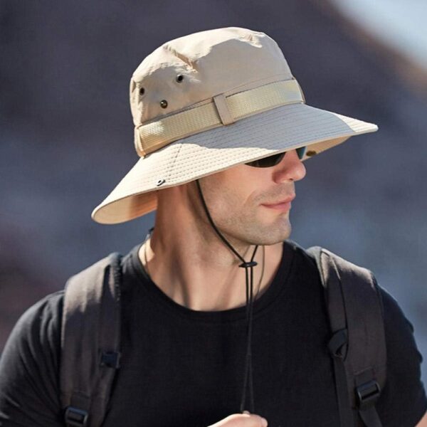 Chapeau De Seau Femme Et Homme - Protection Solaire Extérieure - Respirant - Pliable - Rayé Décontracté - Doux – Image 3