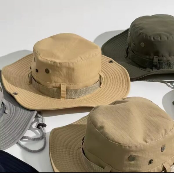 Chapeau De Seau Femme Et Homme - Protection Solaire Extérieure - Respirant - Pliable - Rayé Décontracté - Doux – Image 8