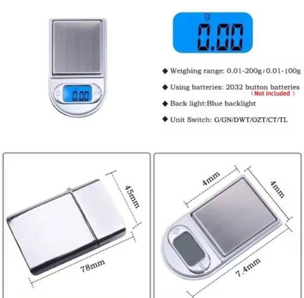 Balance De Poche Portable - Pesée en Grammes De 0,01 à 200 g - Style Briquet Électronique – Image 10