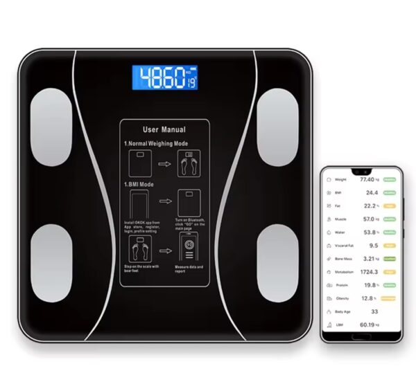 Balance Intelligentesw Pour Mesurer Le Poids Corporel - Écran LCD - Haute Rigidité - 79 Mesures Corporelles De Base – Image 8