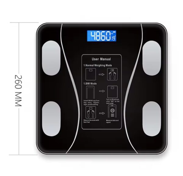 Balance Intelligentesw Pour Mesurer Le Poids Corporel - Écran LCD - Haute Rigidité - 79 Mesures Corporelles De Base – Image 6