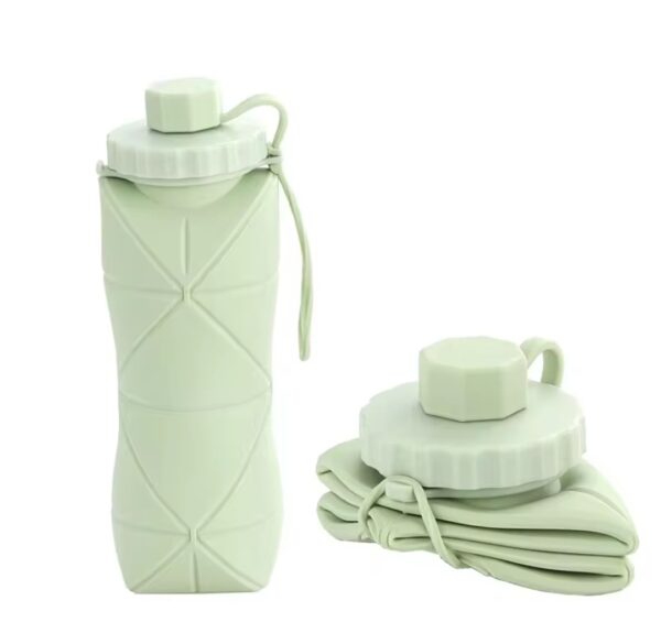 Bouteille D'eau Pliable Originale en Silicone - 600 Ml Pour Activités De Plein Air et Sports - Vert