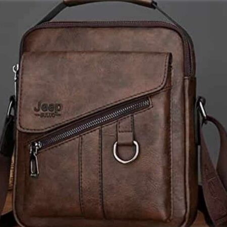 Sacs en Cuir Pour Hommes - Luxueux et à La Mode - Multi-Poches - Marron