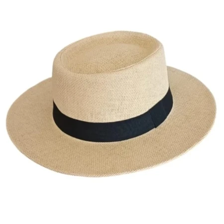 Chapeau De Soleil Unisexe - Large bord - Élégant et Pratique - Été - Beige Clair Naturel