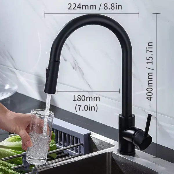 Robinet de cuisine - Douchette Extractible - Plaque De Fixation Pour Tuyau - Évier Extractible 1 ou 3 Trous - 2 Types D'acier Inoxydable Multifonctionnel – Image 3