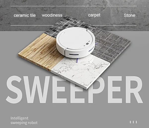 Aspirateur Robot Silencieux 3 en 1 -  Nettoyer Les Cheveux - Le Marbre - Les Carreaux De Céramique et Les Sols Durs – Image 6