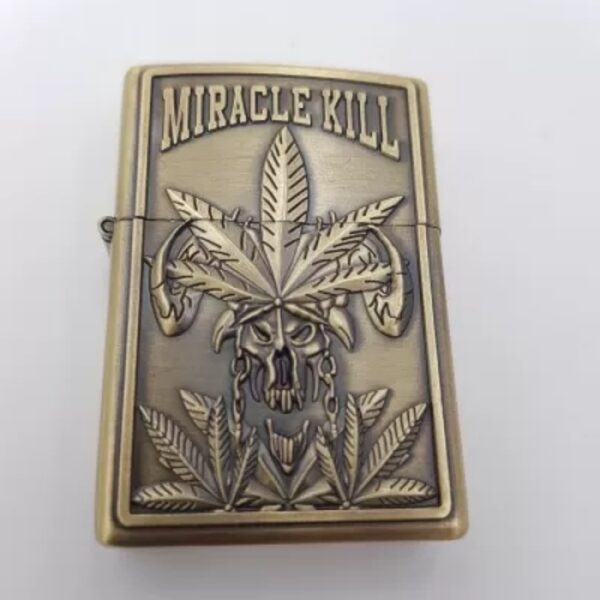 Coffret Briquet De Luxe Métallique 3D Avec Filtre à Cigarette à Tabac Réutilisable Et Recharge De Liquide - MIRACLE KILL – Image 3
