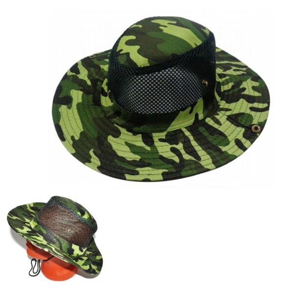 Chapeau De Soleil Camouflage En Coton Avec Un Cordon De Serrage - Unisexe - imperméable
