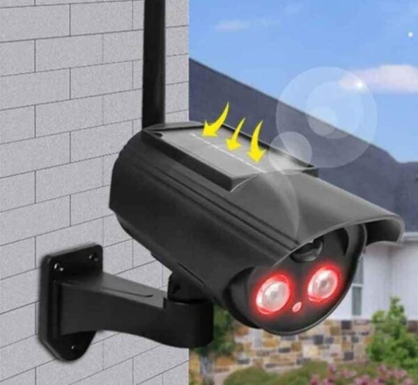 Caméra De Simulation D'extérieur à Énergie Solaire - Caméra De Surveillance De Sécurité Domestique Étanche - Lumière LED Clignotante – Image 8