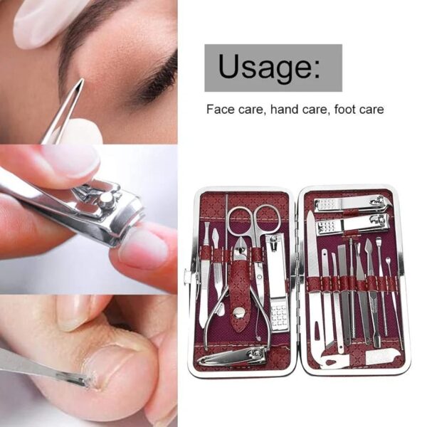 Packs De 19 Outils De Soin Des Ongles en Acier Inoxydable. – Image 3