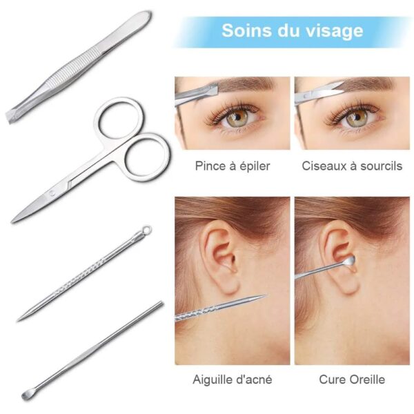 Packs De 19 Outils De Soin Des Ongles en Acier Inoxydable. – Image 11