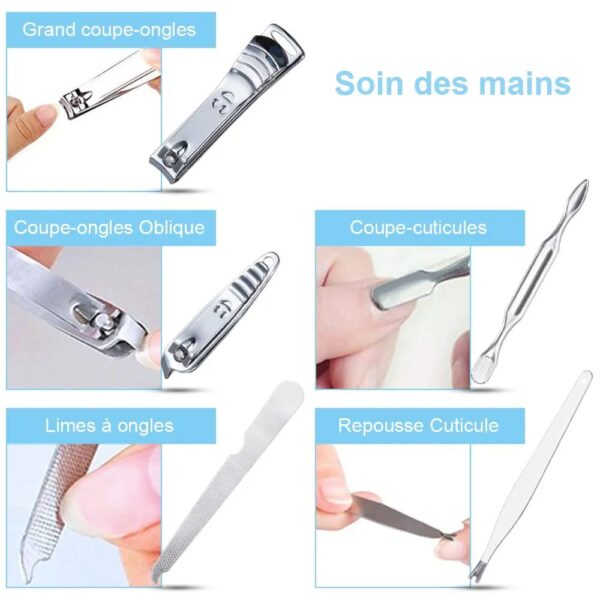 Packs De 19 Outils De Soin Des Ongles en Acier Inoxydable. – Image 9