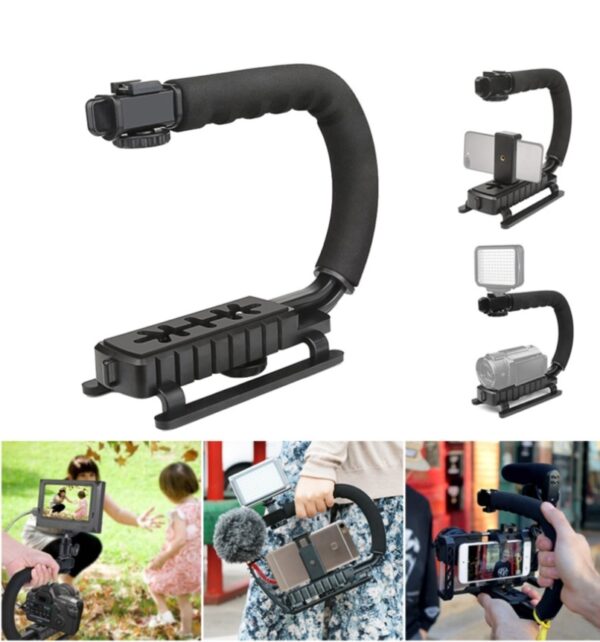 Stabilisateur De Caméra Portable – Microphone et Support De Diffusion en Direct – pour Téléphones Mobiles Android