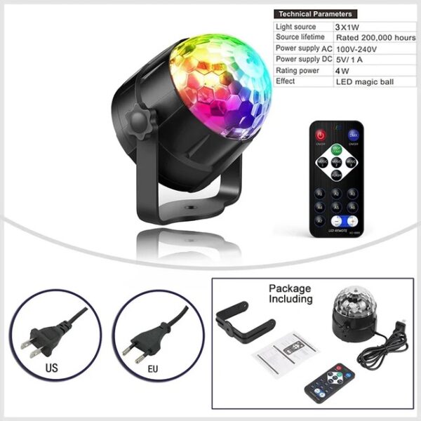 Boule Disco - Éclairage DJ - 7 Modes De Couleur - Télécommande et Musique – Image 8