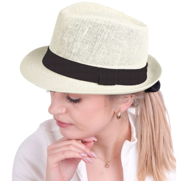 Chapeau de Soleil Unisexe - Des Années 1920 - Accessoire de Costume - Taille Unique - Blanc – Image 4