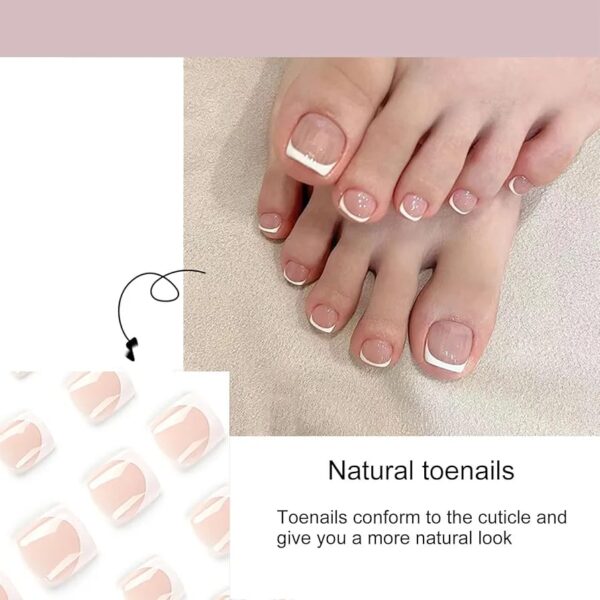 Packs De 36 Faux Ongles De Pieds Élégants avec 36 Autocollants – French – Image 4