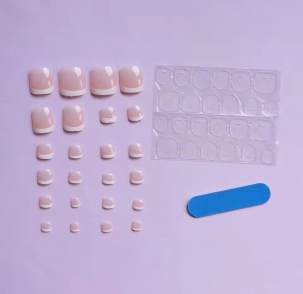 Packs De 36 Faux Ongles De Pieds Élégants avec 36 Autocollants – French – Image 8