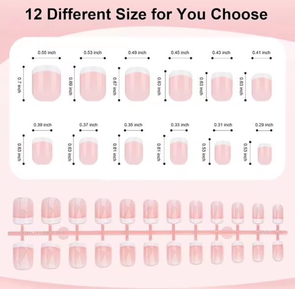 36 Faux Ongles Moyens Avec 36 Autocollants – Motif Dégradé Fait Main – Avec Lime Cadeau – Image 8