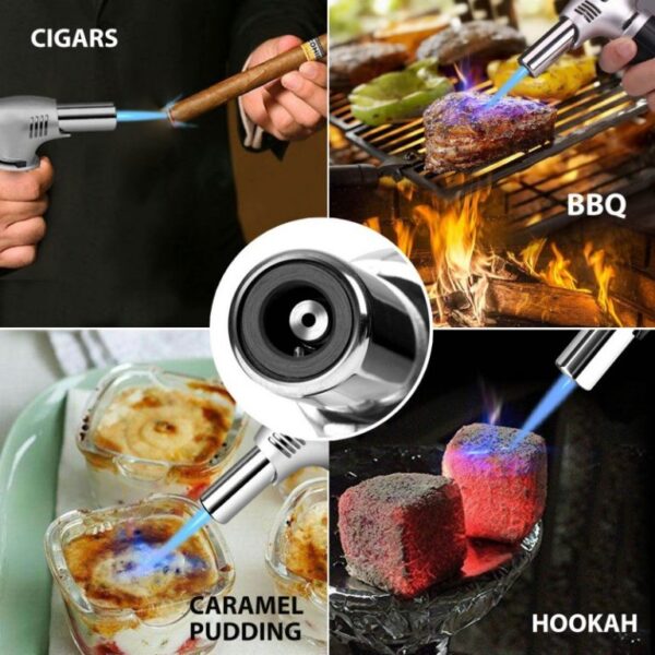 Chalumeau au Butane Amélioré - Briquet De Cuisine Rechargeable - Compatible Avec Tous Les Réservoirs De Butane - Verrouillage De Sécurité et Flamme Réglable. – Image 5