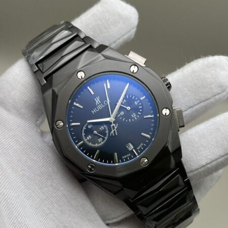 Montre Hublot Pour Homme – Bracelet En Acier Inoxydable – Résistance à l'eau - Qualité Premium - Noir