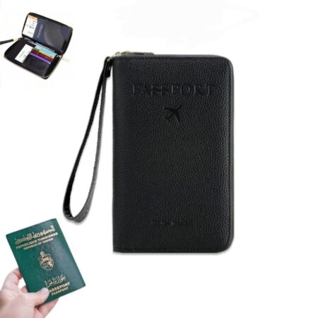 Étui De Passeport Mignon Pour Femmes et Hommes - Étanche - Blocage RFID - Noir