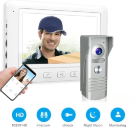 Système D’interphone Vidéo Et Wi-Fi Intelligent – Équipé D’un Écran De 7 Pouces Et D’une Caméra Vidéo De 2 Mégapixels