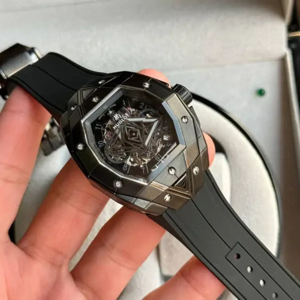 Montre Automatique De Luxe Pour Homme -  Design Creux - Résistante Á L'eau - Noir