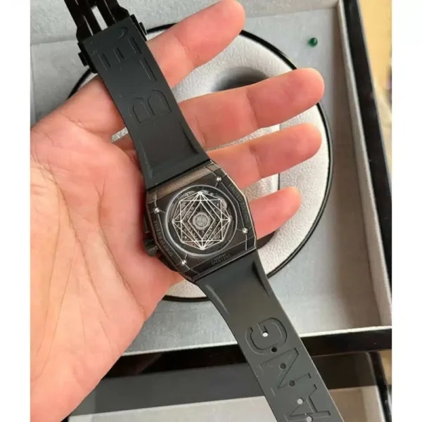 Montre Automatique De Luxe Pour Homme -  Design Creux - Résistante Á L'eau - Noir – Image 7