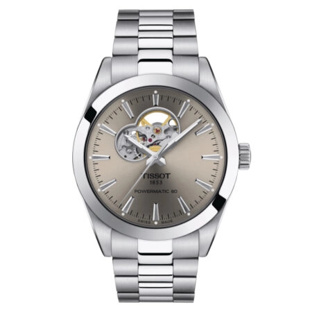 Montre De Luxe Tissot Gentleman Powermatic - Cœur Ouvert - Haute Qualité - Résistante à L'eau - Gris