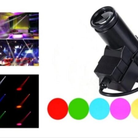 Projecteur LED RGB 3 en 1 Pinspot - Boule Disco Miroir - 5 Couleurs