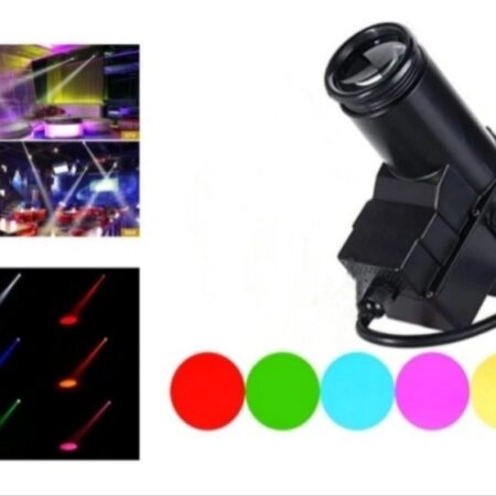 Projecteur LED RGB 3 en 1 Pinspot - Boule Disco Miroir - 5 Couleurs
