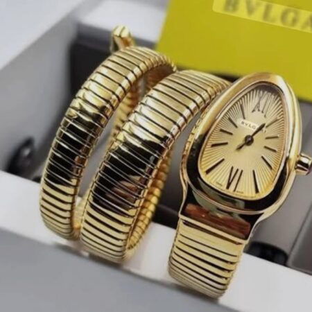 Montre De Luxe BVLGARI Pour Femme - Acier Inoxydable De Qualité Supérieure - Résistante à L’eau - Gold