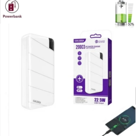 Power Bank Kaku KSC-1082 10 000 mAh - Charge Ultra-Rapide 22.5W avec Affichage LED - Blanc
