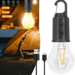 Lampe LED - 5 W - Rechargeable Pour Extérieur - 3 Mode - Avec Anneau De Fixation - Résistante À L'eau