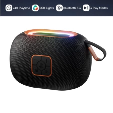 Baffle Bluetooth Portable - Avec Éclairage - Son Stéréo Puissant - Appairage TWS - Ports Bluetooth/USB/TF/AUX - Résistante À L'eau