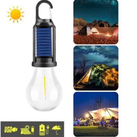 Lampe LED Solaire Pour Extérieur - Rechargeables - Portables - 3 Modes D'éclairage - Résistante À L'eau