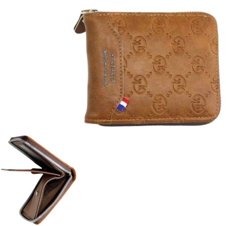 Portefeuille Court pour Homme - Pince à Billets Multi-Cartes - Grande Capacité - Simple - Beige