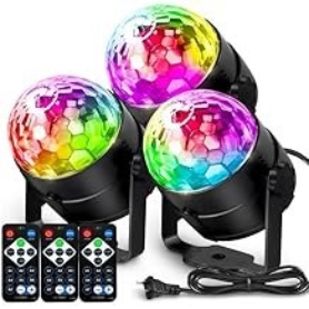 Lot De 3 Boule Disco – Éclairage DJ – 7 Modes De Couleur – Télécommande et Musique