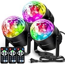 Lot De 3 Boule Disco - Éclairage DJ - 7 Modes De Couleur - Télécommande et Musique