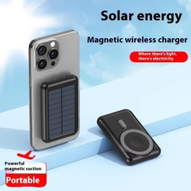 Chargeur Magnétique Sans Fil – Étanche – Alimentation Solaire – 22,5 W – Technologie De Charge Rapide – 10 000 MAh – Panneau Solaire