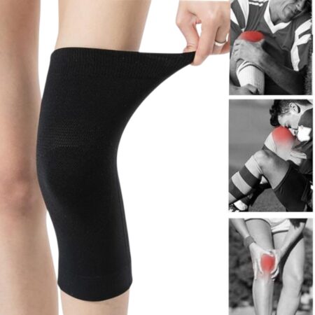 2 Genouillère En Bambou - Bandage De Compression - Sportive - Respirante - Confortable - Noir