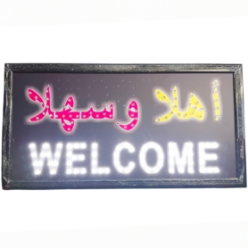 Enseigne Néon LED – Pour Magasins et Caffè – 50 × 25 Cm – Welcome