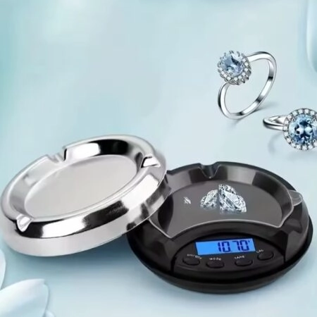 Mini Balance Numérique En Forme Cendrier Avec Couvercle - Portable - Double Usage - De 0,01 À 200 Grammes - Écran LCD