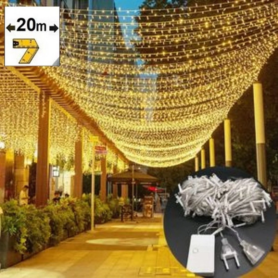 Pack De 2 Guirlande De Fête Lumineuse Décorative – Étanche – 8 Modes – 100 LED – Double Fiche – Jaune