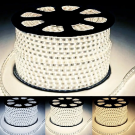 Ruban LED – 50 Mètres – 220V Recoupable – IP65 – Blanc Froid 6000K – 8000K