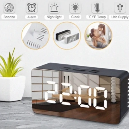 Horloge De Bureau LED DS-3658L Avec Rétroéclairage Blanc