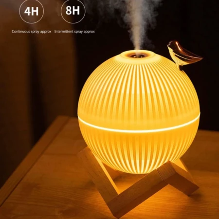 Lampe Lune Avec Humidificateur D'Air Oiseau - Diffuseur de Parfum - Brumisateur USB