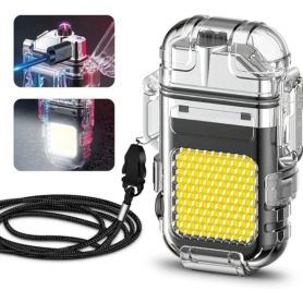 Mini Briquet Électrique – Rechargeable – Étanche – Lampe Torche Led – 3 modes – Support Porte-Clés