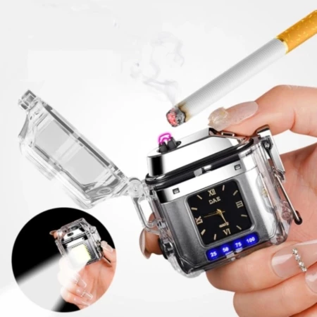 Briquet Électrique Plasma USB-C Étanche IP56 avec Lampe COB – Blanc – Rechargeable