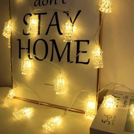 Guirlande Lumineuse Lune & amp - 20 LED – 4M – Blanc Chaud - Décoration Féérique Ramadan